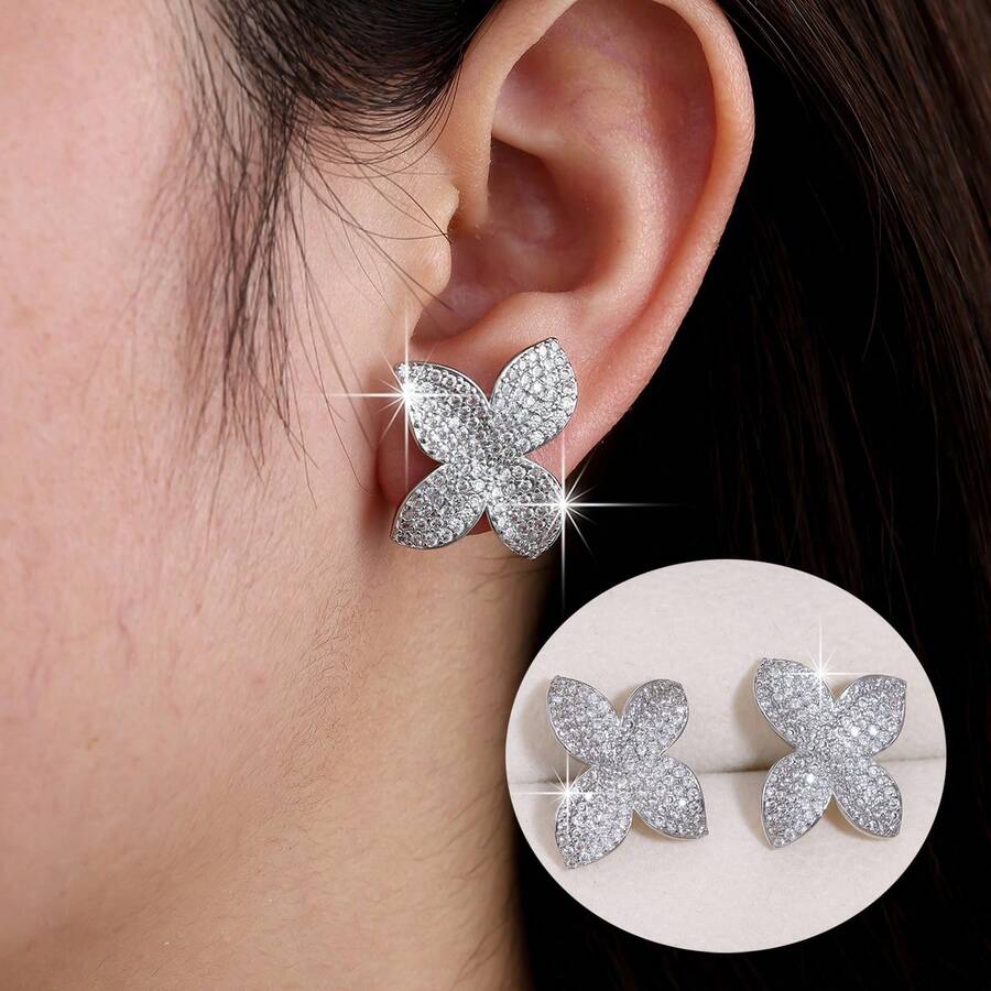 1 对优雅奢华女士耳环，适合宴会、婚礼和派对佩戴 - T41204-EH - 查看 1