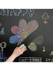 1 Roll Of Children's Graffiti Blackboard Wall Stickers, Removable, Erasable And Tearable Office Teaching Green Board Wall Stickers Blackboard Wallpaper Whiteboard Stickers, Free Five Colors Of Chalk, Durable Dry Erase Waterproof Self-Adhesive Wallpaper Message Board, Suitable For Office, School, Home