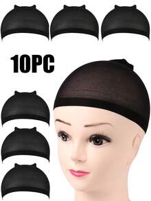 Stretchy Nylon Wig Caps For Women – Breathable & Secure Stocking Caps For Lace Front Wigs, Available In Black, Beige, Dark Brown (5~100pcs) - Multicolor - View 22