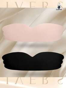 Plus Size Women Invisible Nipple Pasties, Bra Lift Cleavage Enhancing Tape For Wedding/Bridal Dress, Strapless Backless Push Up Bras - Multicolor - View 1