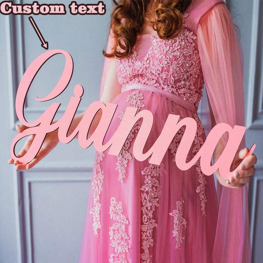 Customized Wooden Name Plate, Wall Decor, Suitable For House, Room, Nursery Party, Multifunctional, Decorative, , Exquisite, Fashionable, High-Quality, Colorful, Modern, Baby Shower Gift, Personalized Gift, Aesthetic Home, Montessori Style - Multicolor - View 1