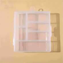 1pc Double Buckle Compartment Storage Box, Simple Plastic DIY Organizer Box For Hardware, Beads, Jewelry Parts - Clear - View 17