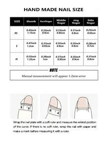 10片装 XS/S/M 春季按压式美甲贴片，短款杏仁形 - 裸粉色美甲贴片，亚克力美甲套装，3D立体爱心装饰，人造指甲，法式美甲按压贴片，全覆盖假指甲，女士美甲护理产品 - 粉色 - 查看 4