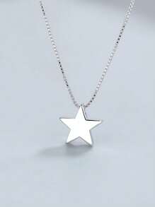 Colar de estrela elegante em prata esterlina - versátil e estiloso, perfeito para roupas casuais ou presentes, estilo sexy, estilos japonês e coreano