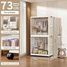 5/4/3/2/1 Layer Folding Wardrobe Closet, No Installation Required, Plastic Storage Cabinet For Baby Clothes, Household Use For Living Room And Bedroom