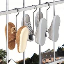 1pc Stainless Steel Shoe Rack Coat Hanger - Space-Saving Metal Storage Hooks For Jackets, Hats And Slippers, Suitable For Indoor And Outdoor Use, Entry Organizer | Stylish Metal Design | Stainless Steel Structure, Shoe Storage Box, Wall-Mounted Shoe Storage Box