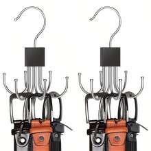 1 pièce Cintre multifonctionnel rotatif à 6 crochets : pour vêtements, chapeaux, écharpes, organisation de garde-robe, crochets de porte, crochets pour sacs - surface en bois poli, design gain de place pour l'organisation du placard et un accès facile, rotation pour un accroché flexible, construction en bois massif durable, garde chaque article bien rangé, cadeau idéal pour la maison et l'utilisation en studio, affichage efficace et sans encombrement, options de montage polyvalentes pour le chevet, l'entrée ou le placard - Argent - Voir 6