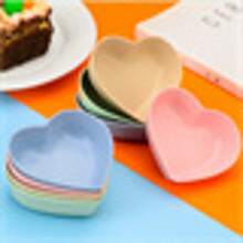 10pcs Sauce Dishes, Mini Heart-Shaped Dinnerware, Small Dishes And Bowls, Dipping Sauce Plates, Condiment Mustard Bowls, Kitchen Supplies,School Supplies