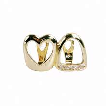THATBOY 1 buah/2 buah/4 buah/set Permata Gigi Berbentuk Hati Berongga Berlapis Emas 18k - MultiWarna - View 15