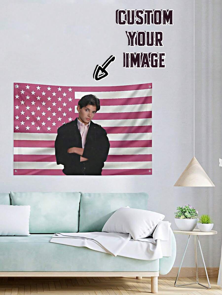 Custom Celebrities Flag & Banner, Personalized American Flag Background Tapestry, 100D Polyester Digital Print Flag - Multicolor - View 1
