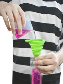 10/50pcs Disposable Ice Popsicle Mold Bags Freezer Tubes With A Funnel With Zip Seals For Healthy Snacks,Yogurt Sticks,Juice & Fruit Smoothies,Ice Candy Pops