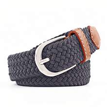 1 pieza Cinturón elástico ajustable tejido con 22 colores, 2,5 cm de ancho, 100 cm de largo, para verano, escuela