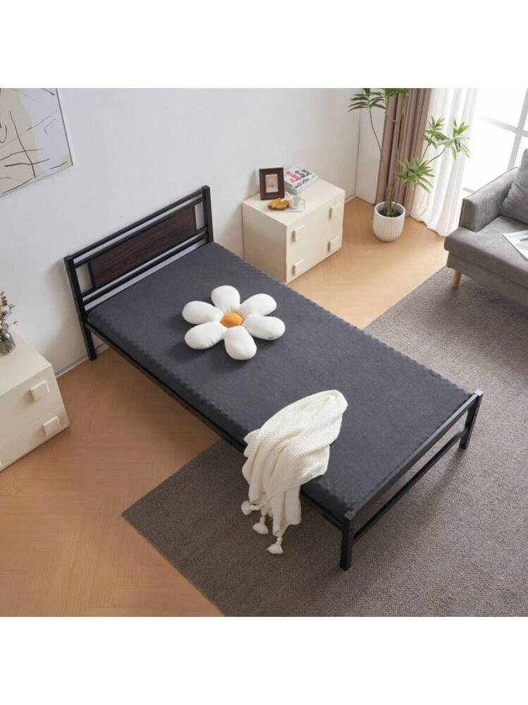 新作】【ブラック】パイプベッド シングル ベッド 宮 三段階高さ調整可