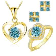 Moissanite Jewelry Four-Piece Set, Including Stud Earrings, Necklace, Ring. Made Of Pure 925 Material. Suitable For Daily Wear, Dating, Parties. Perfect For Valentine's Day And Mother's Day Gifts - 2.8CT - View 16