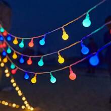 1 dây đèn LED hình quả bóng, chạy bằng pin, thích hợp để trang trí nhà cửa, phòng ngủ, ban công, lều cắm trại, đám cưới - Nhiều màu - Xem 7