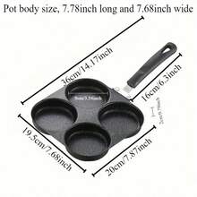 4-Cup Non-Stick Cast Iron Skillet For Fried Eggs, Pancakes And Burgers - Multi-Function Electricity-Free Breakfast Pan Great For Frying, Sautéing And Cooking Pizza Desserts, Perfect For Home And Restaurant Use. - Multicolor - View 4