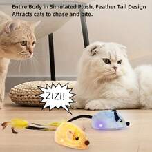 USB Rechargeable Remote Control Electric Toy Mice With Light Sensor, Durable Cat Toy, Cat Teasing & Entertaining Toy, Pet Toys