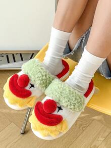 Halloween Funny Clown Indoor Warm Slippers - White - View 6