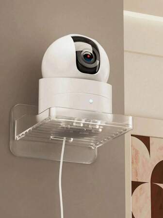 1 st väggmonterat kamerafäste, självhäftande utan borrning, förvaringsställ för hushållet, fast övervakningsställ