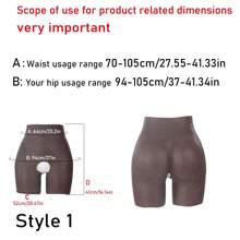 1 pezzo di Mutande modellanti in silicone con imbottitura per il sedere, di colore nero africano, ad alta elasticità e indossabili, per esaltare le curve del corpo e la sicurezza di sé.