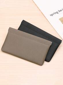 Carteira Longa de Couro Legítimo de Gado com Fechamento Automático, Conveniência e Grande Capacidade em 1 Peça, Adequado para Passaporte, Carteira de Motorista, Capa de ID, Armazenamento de Fones de Ouvido e Cabo de Dados, Bolsa de Armazenamento de Dinheiro, Nécessaire