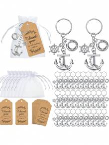 30pcs Musical Note Ship Aiming Keychain Pack - Keyring Packs With Organza Bags For Wedding, Christmas Party Favors, Music Symbol Decoration, And Thank You Gift Tags Summer Birthday Gifts Beach Back To School School Supplies Room Decor