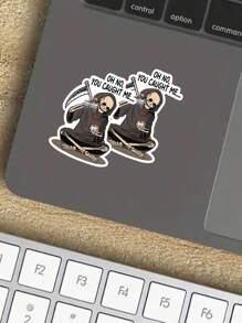 1/3pcs "Oh No You Caught Me" Humorous Stickers, Cartoon Funny Skeleton Drink Coffee Lover Die-Cut, Suitable For Laptop, Water Bottle, Journal, Skins, Guitars, Helmets, Office Supplies, School, Skateboards, Luggage, Water Bottle, And Other Funny Decal