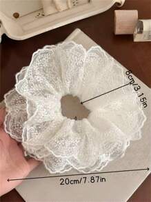 1 pièce Chouchou en dentelle doux et élégant pour femme, support de queue de cheval, convient aux robes, accessoire capillaire pour le port quotidien, printemps/été, chouchous de style bohème chic