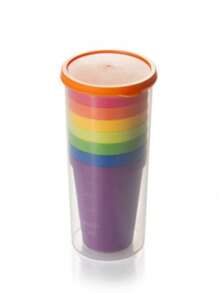 1 pièce Tasse arc-en-ciel portable, tasse à boire en plastique de 7 couleurs convenant pour le pique-nique en extérieur, le set de tasse de voyage, à usage multiple pour boire, rincer, vase, etc.