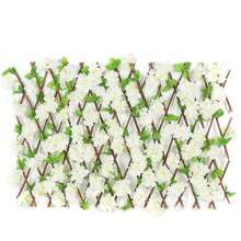 1pc Cherry Blossoms Expandable Fence Screen, Garden Fencing Use Artificial Hedge Screen Extend Garden Grid Board With Flowers, Garden Fence Screen, Fence Privacy Screen For Backyard Patio Wall Decoration