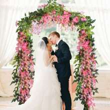 1/4 Pcs Artificial Flowers Garland,Total 28.8ft Artificial Wisteria Vine Silk Hanging Flower For Home Garden Outdoor Ceremony Wedding Arch Floral Decor
