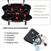 Ladies Handbag Designer Shoulder Tote Bag Women Purse Crossbody Handbag Black UK - Black - View 7