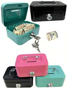 1pc Stainless Steel Piggy Bank, Sturdy Large Capacity Coin Container With Key, Suitable For Adults, Boys & Girls, Ideal For Savings, Back To School