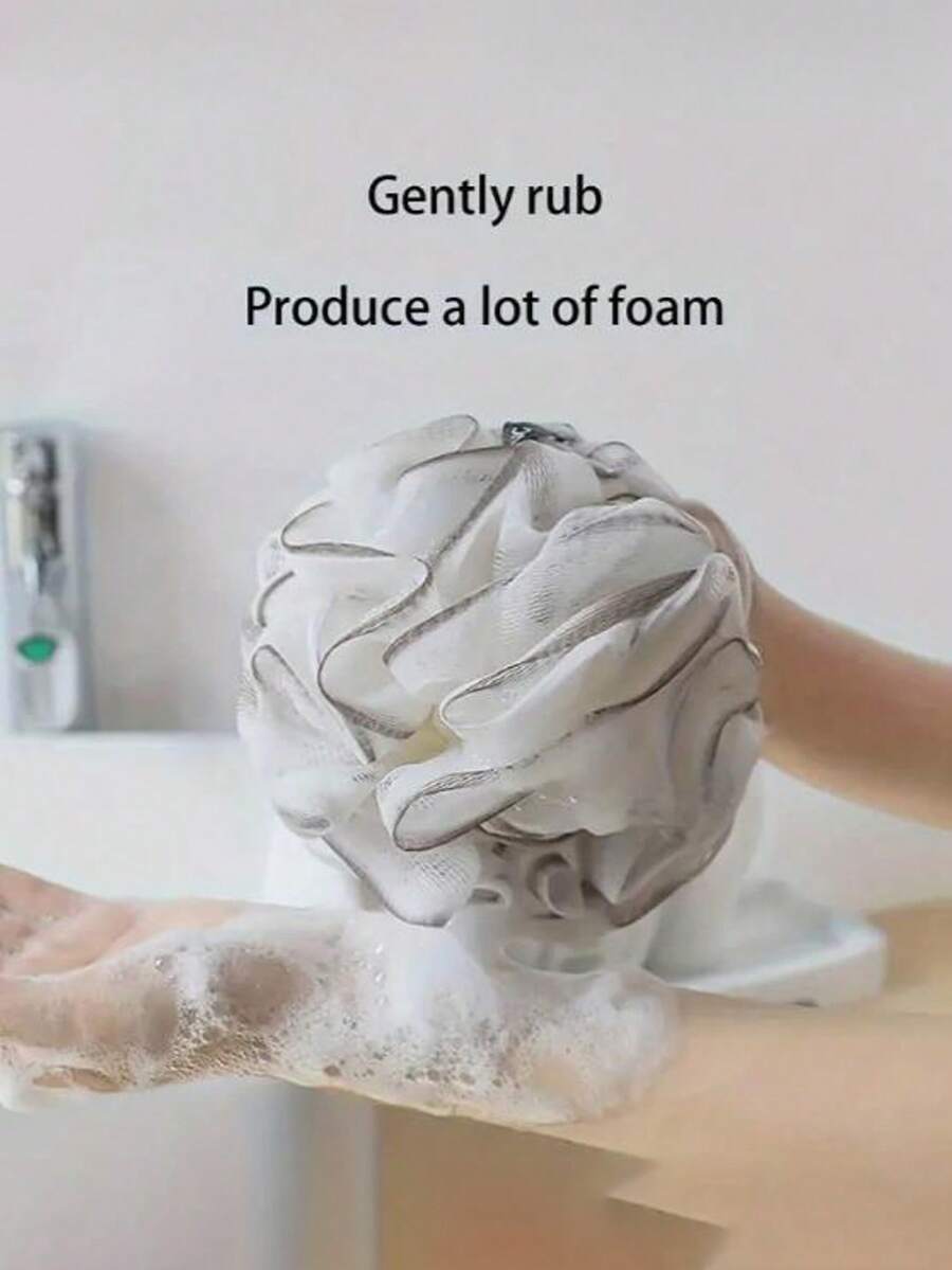 3pcs Super Exfoliating Loofah Puffs - Home Spa Shower Sponge Bath Ball Pouf Mesh Brush - Rich Foams Bubble Face Body Scrubber Rich Foams 3pcs Exfoliating Shower Loofah Puffs - Bath Spa Pouf Mesh Brush Scrubber Ball For Face Body Home Bathroom Decor Summer - Multicolor - View 1