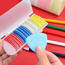 1 Set Of 10pcs Triangle Tailor Chalk, Sewing Accessories Multi-Color Edge Fabric Marking Tools For Precise Crafting, Suitable For Sewing, Embroidery, Makeup, Marking & Colorful Creation - Comes With Durable Plastic Storage Box For Easy Organization (Random Colors)