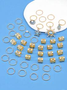 45 piezas de accesorios para el cabello con elementos marinos de estilo barroco, para decorar las rastas en verano, joyería para el cabello para bailes, fiestas y festivales de música