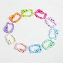 Sanrio (Authorized) Sanrio 1pc Hello Kitty Alloy Painted Color Spring Buckle, Cute Cartoon Open Flower Spring Ring Jewelry, Keychain DIY Accessory Connection Buckle, Great Birthday Gift, Graduation Gift, Festival Gift, Commemorative Gift, Party Gift