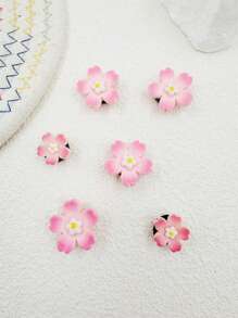 6 Pcs/Set Cute Pink Daisy Flower Shoe Charms, Suitable For Casual Shoes, Clogs And Sandals, Great For DIY Decoration, Gift For Women