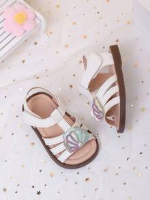 1双可爱女童夏季沙滩凉鞋 - 白色 - 查看 3