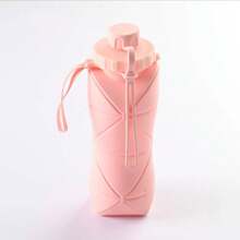 1 pieza Botella de agua para viaje al aire libre, de gran capacidad y ligera, taza de agua portátil y plegable de silicona