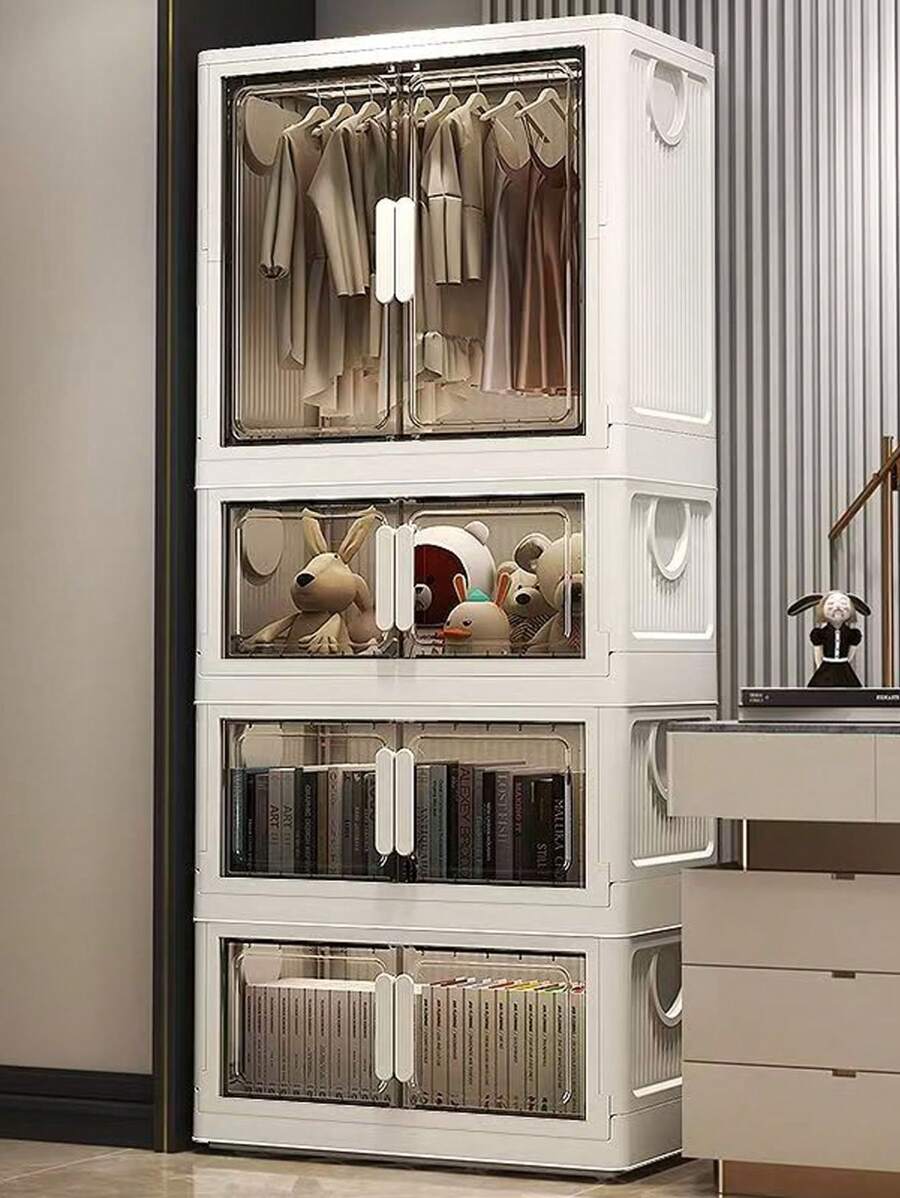 5/4/3/2/1 Layer Simple Adult Wardrobe, Thick Lightweight Plastic Clothes Closet For Small Space, Bedroom, Rental House, Kids Clothes Organizer