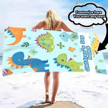 Personalized Beach Towel With Name Or Letter Combination - Super Absorbent & Microfiber Bathroom & Pool Towel, Suitable For Teens And Adults, Quick-Dry Soft Beach Towel With Cartoon Design, Ideal Gift For Boys And Girls Bathroom Decor Summer Travel Essentials Travel Accessories Beach Essentials