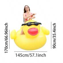 1pc Inflatable Thick PVC Giant Yellow Duck, Water Party & Pool Float - Yellow - View 9