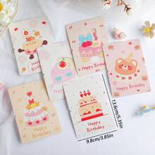 5pcs/20pcs 6 Styles Creative 3D Birthday Greeting Cards, Happy Birthday Wishes Postcards, Cake Shop/Flower Store Decoration And Packaging Greeting Cards