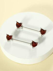 2pcs 14G Nipple Rings For Women Stainless Steel Heart Butterfly Moon CZ Flower Barbell Nipple Rings Set Cute Nipplerings Piercing Jewelry Daily Wear