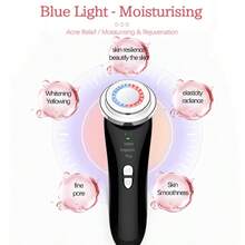 1pc Handheld Colorful Light Positive & Negative Ion Eye Massager, 6 Advanced Technologies Skin Rejuvenation Device, Facial Beauty Instrument, 400mAh Battery, 4 Modes, 3 Speed Adjustments, Effectively Removes Blackheads, Shrinks Pores, Fades Eye Wrinkles, Lifts & Firms, Brightens Complexion, Suitable As Birthday/Mother's Day Gift For Friends, Girlfriend