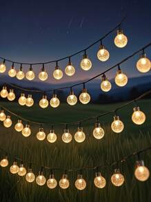 1pc 20/30/50/100/200 LED ,Crystal Ball Shaped Led String Lights, Outdoor Waterproof String Lights,Waterproof Solar Patio Lights, Solar Fairy Lights For Garden Yard Porch Wedding Party Decor