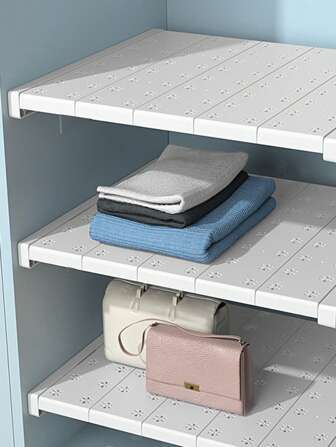 Wardrobe Nail Free Expandable Storage Partition, Kitchen Partition Board, Dormitory Cabinet, Cabinet Layered Shelf, Bathroom Storage Shelf