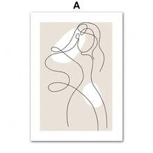 1pc Modern Abstract Line Girl Body Face Living Room Decor Black White Posters Canvas Painting Home Wall Arts No Frame - Multicolor - View 20