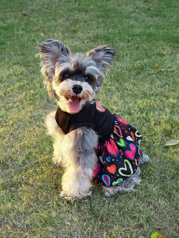 1pc Colorful Floral Dress Pet Clothing, Fashion Elegant Pet Dress, Comfortable & Breathable Pet Apparel For Cats & Dogs, Cute & Soft For All Seasons